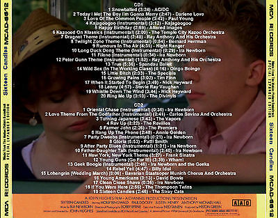 popsike.com - SIXTEEN CANDLES "Expanded Motion Picture Soundtrack" Two-disc  Set 39 Tracks - auction details