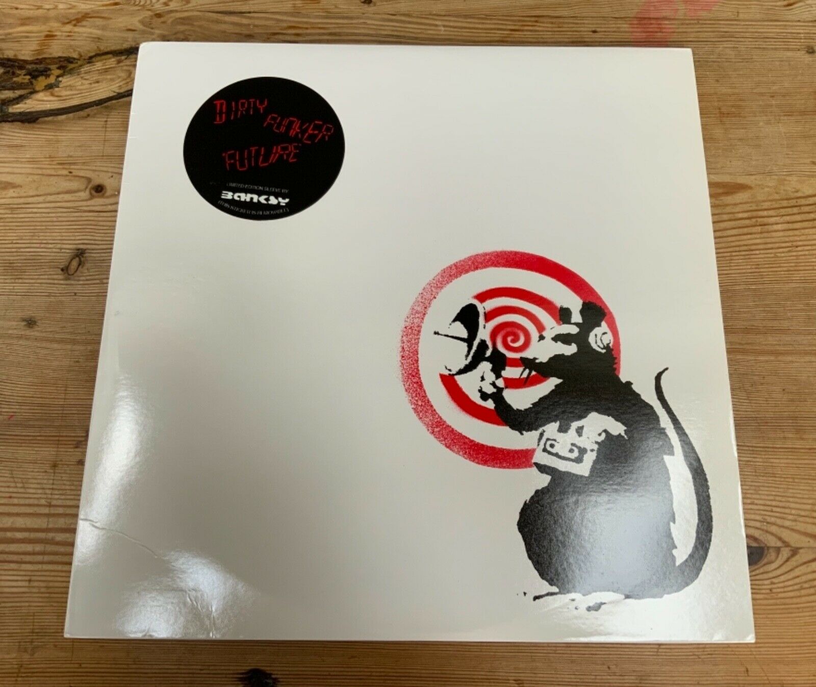 popsike.com - Banksy Radar Rat Dirty Funker Vinyl LP Red and White -  auction details