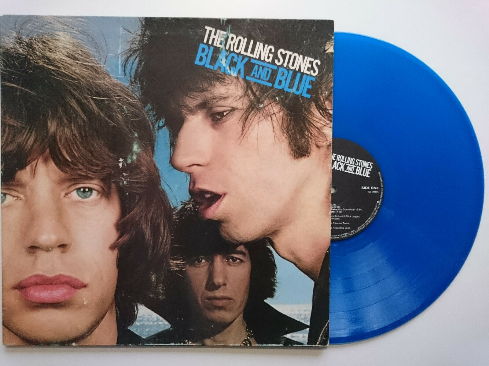 popsike.com - THE ROLLING STONES BLACK AND BLUE COC 59106 MICK JAGGER  RONNIE WOOD BLUE VINYL - auction details
