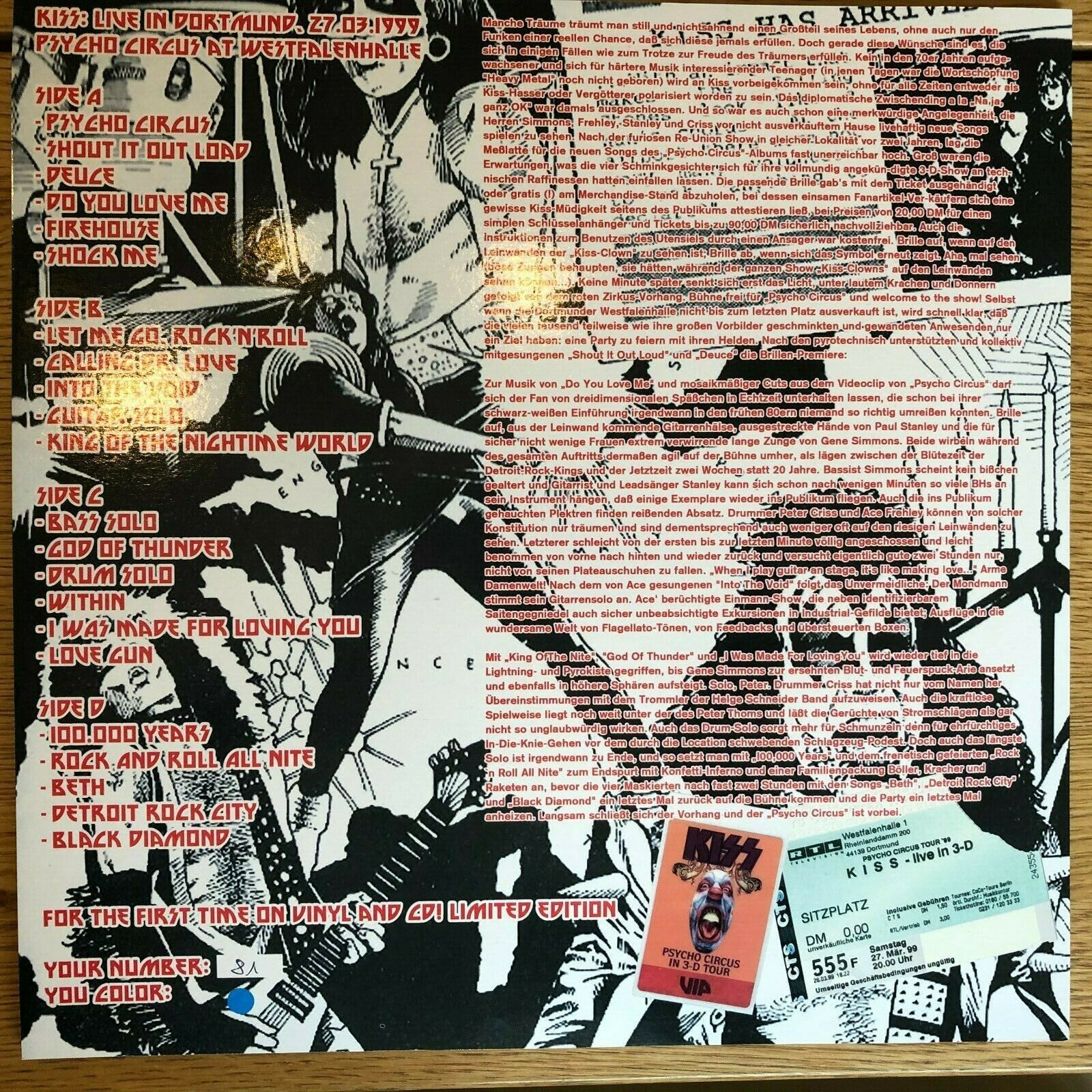 popsike.com - Kiss Dortmund Rock City 1999, Psycho Circus Tour, blue vinyl  2 LP - auction details